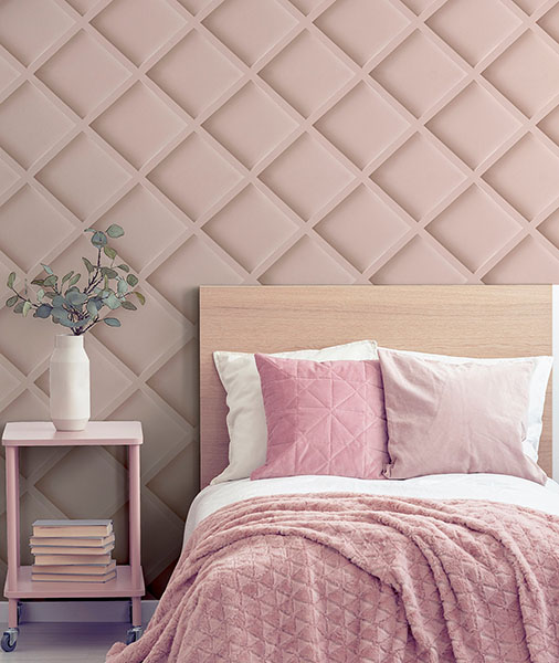 Enid Pink Wood Wallpaper