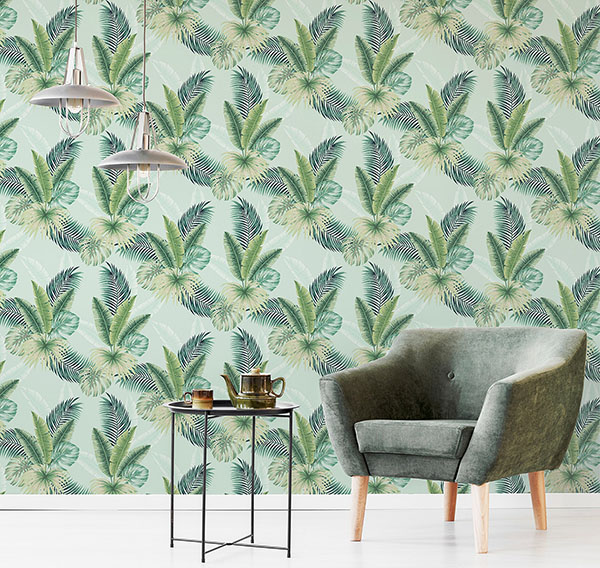 Miami Mint Palms Wallpaper