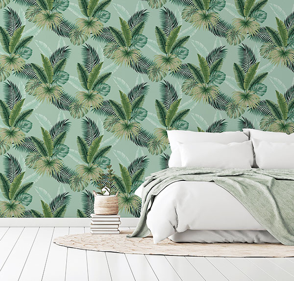 Miami Mint Palms Wallpaper