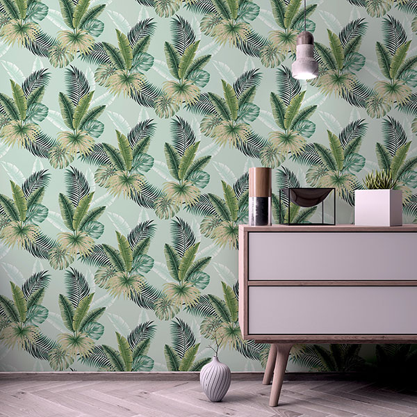 Miami Mint Palms Wallpaper