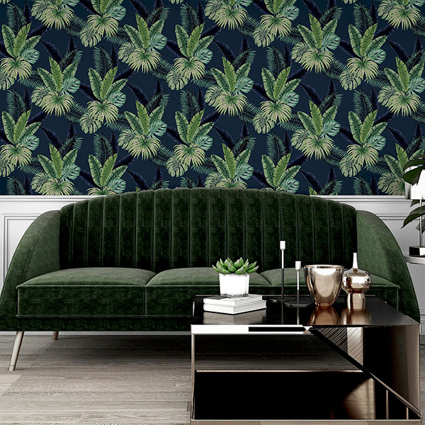 Miami Navy Palms Wallpaper
