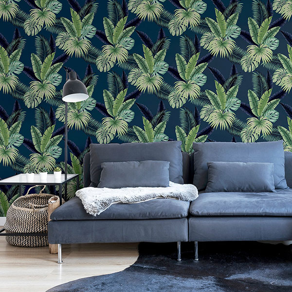 Miami Navy Palms Wallpaper