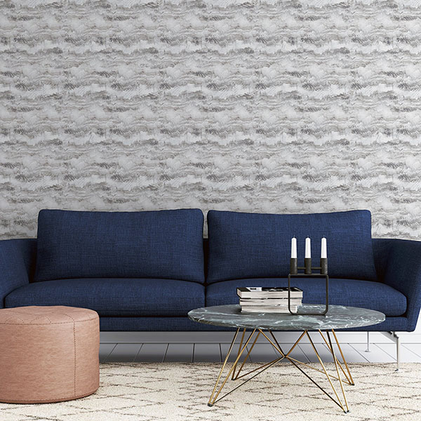 Irene Grey Painted Canvas Wallpaper