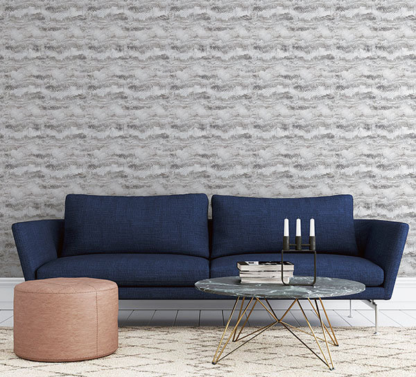 Irene Grey Painted Canvas Wallpaper