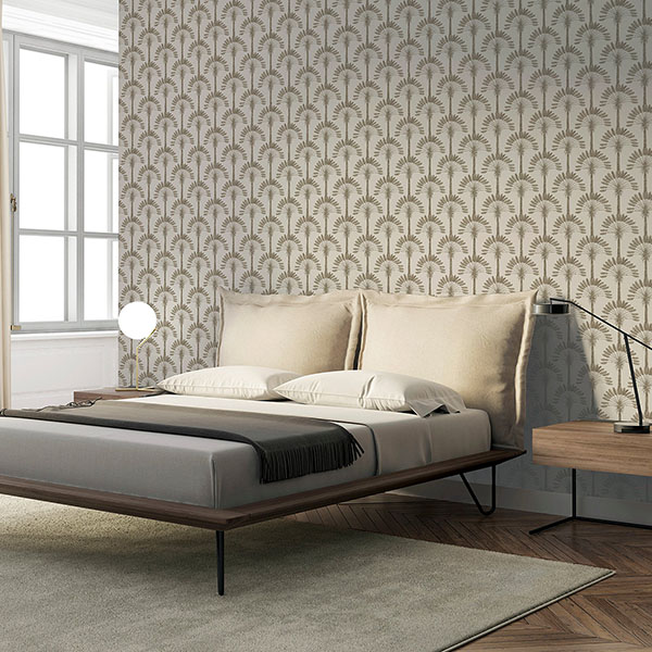 Sylvia Gold Palm Palace Wallpaper