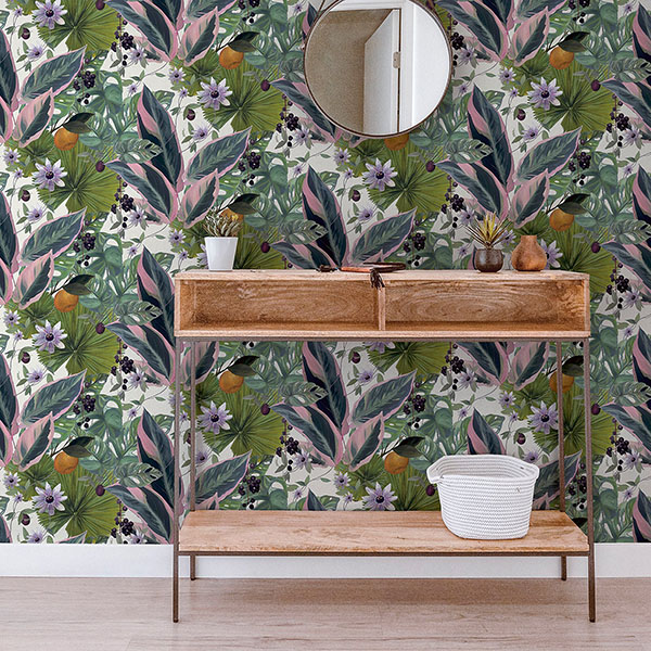 Etta White Tropical Wallpaper