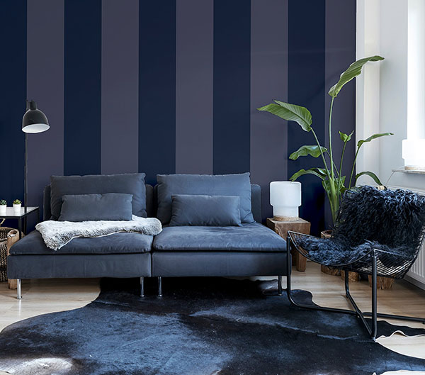 Roland Navy Stripe Wallpaper