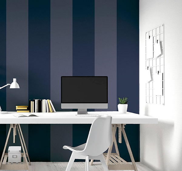 Roland Navy Stripe Wallpaper