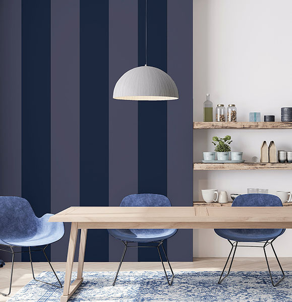 Roland Navy Stripe Wallpaper