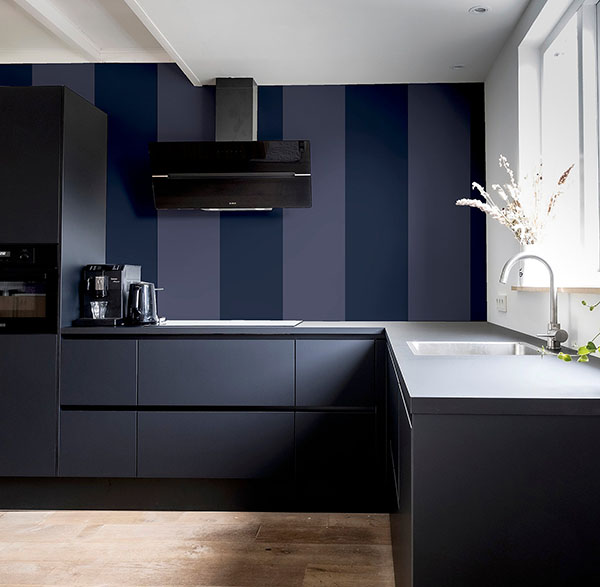 Roland Navy Stripe Wallpaper