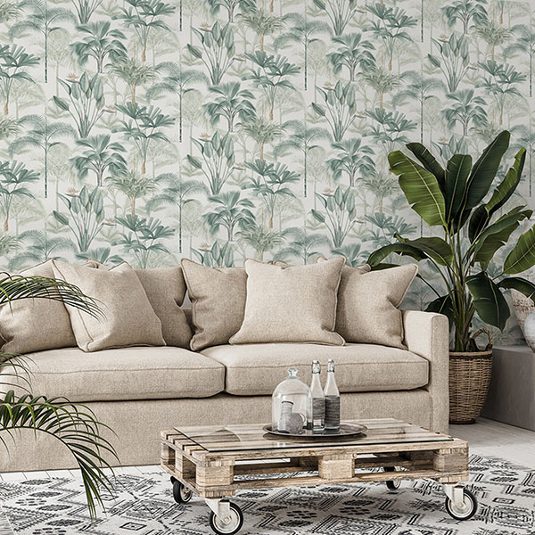 Freda Green Palm Trees Wallpaper