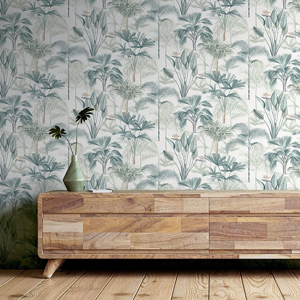 Freda Green Palm Trees Wallpaper