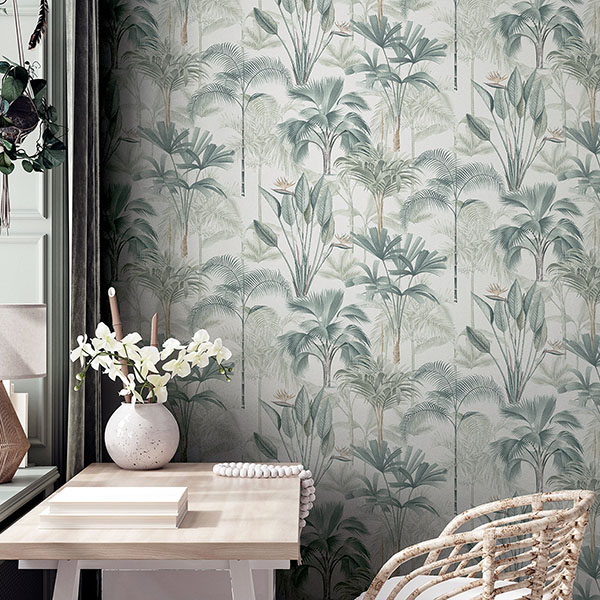Freda Green Palm Trees Wallpaper