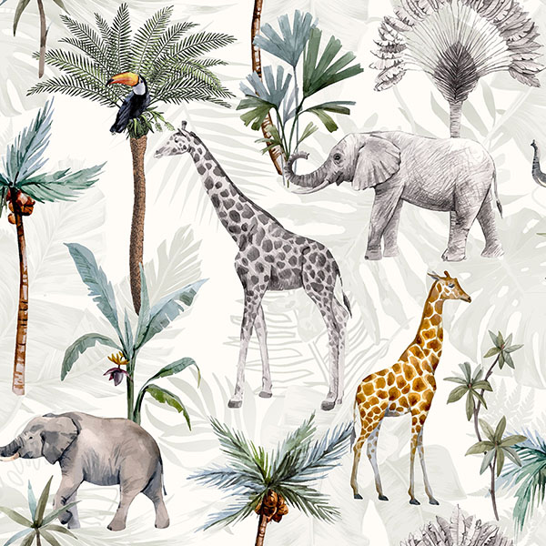 Hiram Multicolor Serengeti Wallpaper