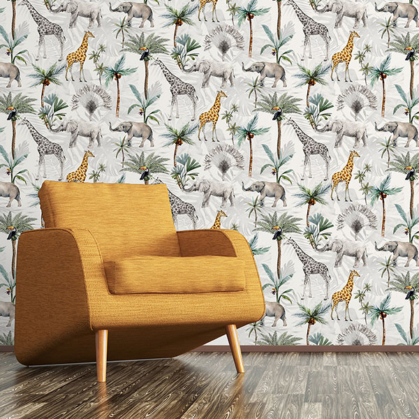 Hiram Multicolor Serengeti Wallpaper