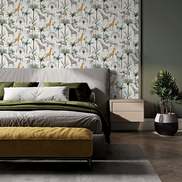 Hiram Multicolor Serengeti Wallpaper
