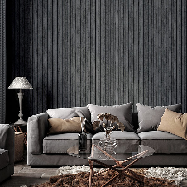 Herman Charcoal Wood Wallpaper