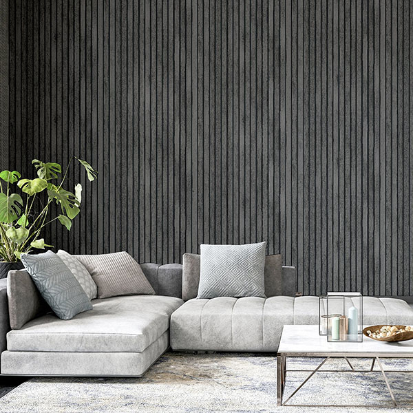 Herman Charcoal Wood Wallpaper