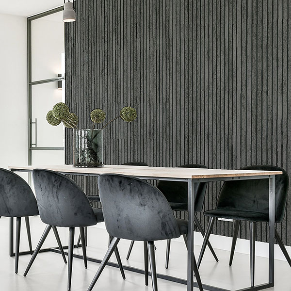 Herman Charcoal Wood Wallpaper