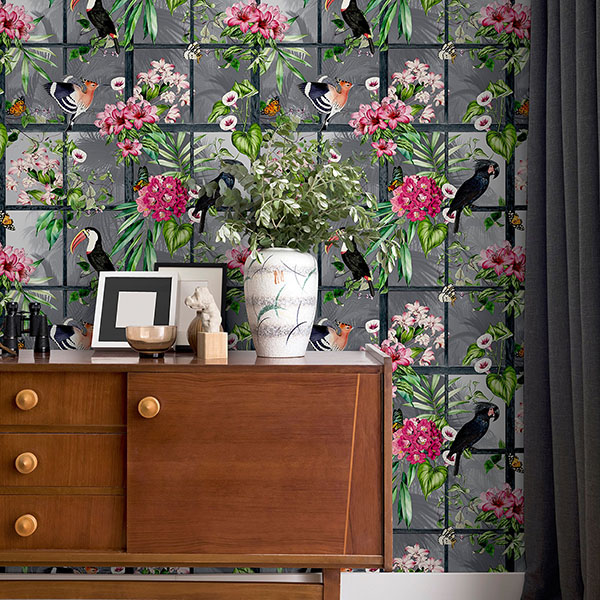 Dorothea Multicolor Tropical Birds Wallpaper