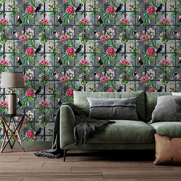 Dorothea Multicolor Tropical Birds Wallpaper