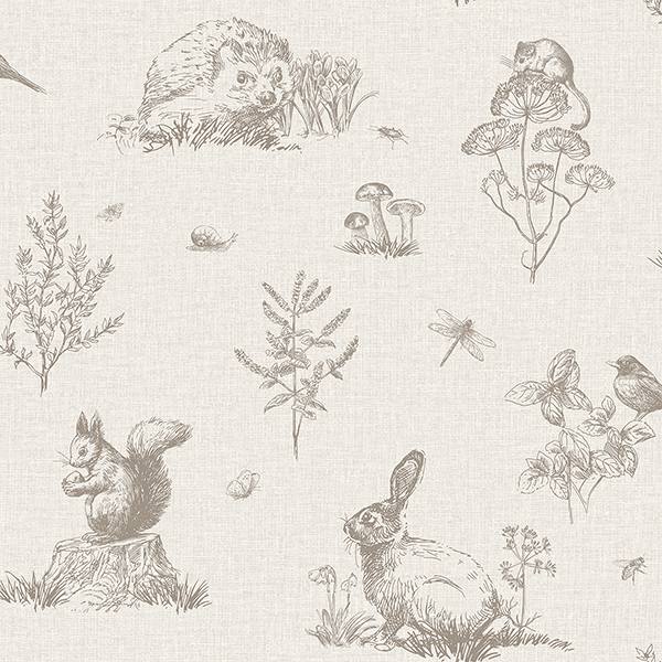 Clawford Beige Meadow Friends Wallpaper
