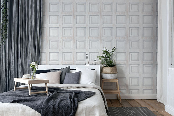 Willard Off-White Wood Panel Wallpaper