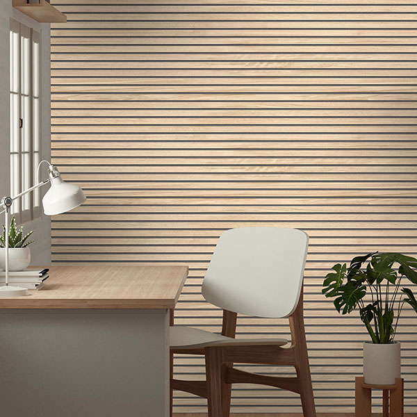 Panacea Light Brown Wood Wallpaper
