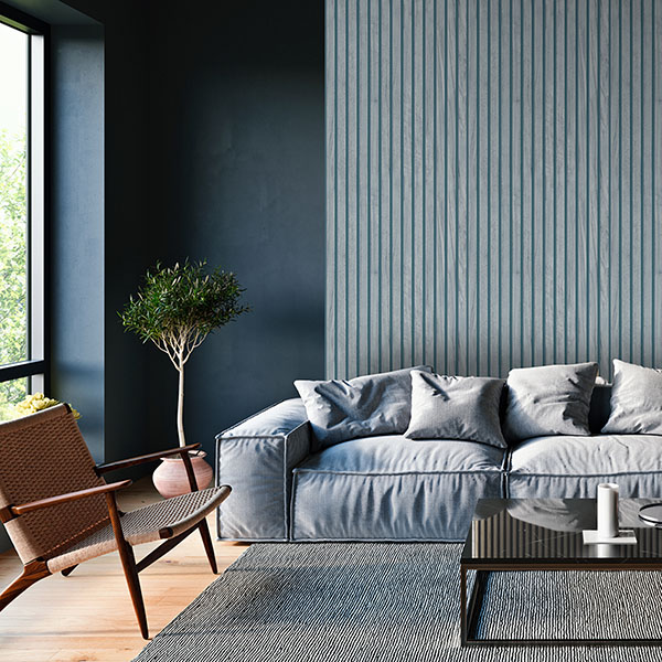 Panacea Blue Wood Wallpaper