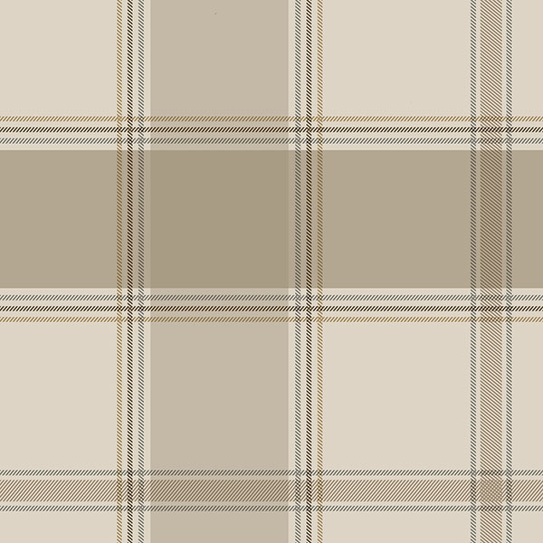 Braxton Beige Check Wallpaper