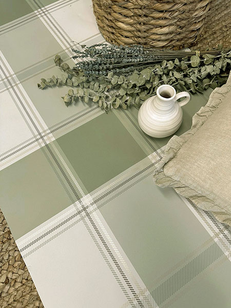 Braxton Green Check Wallpaper