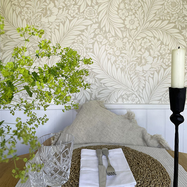 Florence Neutral Leaf Wallpaper