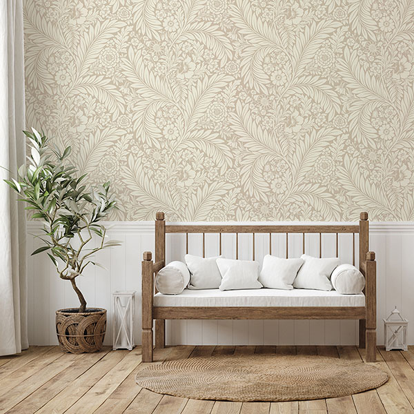 Florence Neutral Leaf Wallpaper