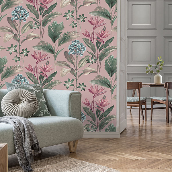 Oliana Pink Floral Wallpaper