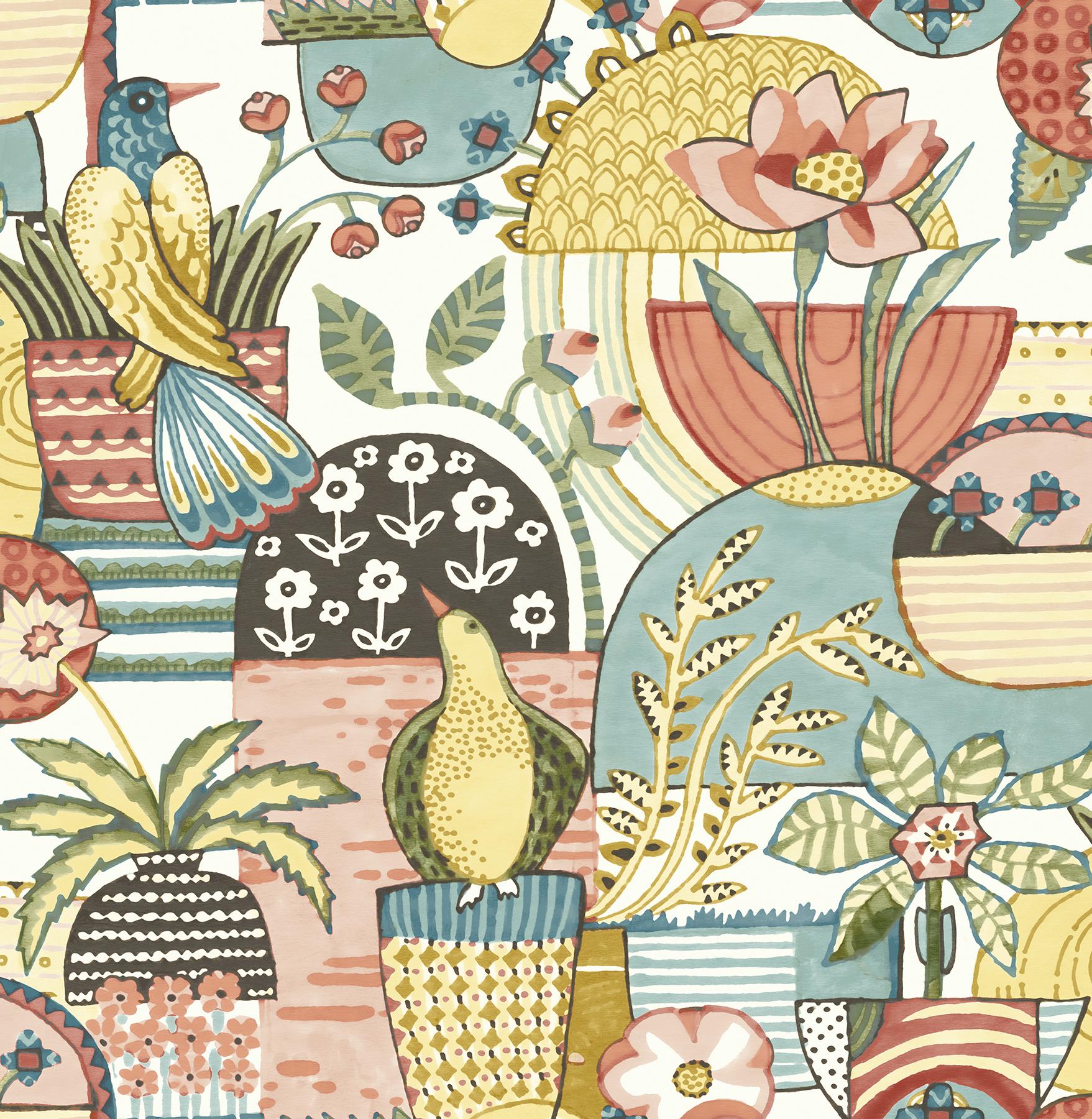 Caroline et Bettina Peel and Stick Wallpaper by NuWallpaper and Brewster