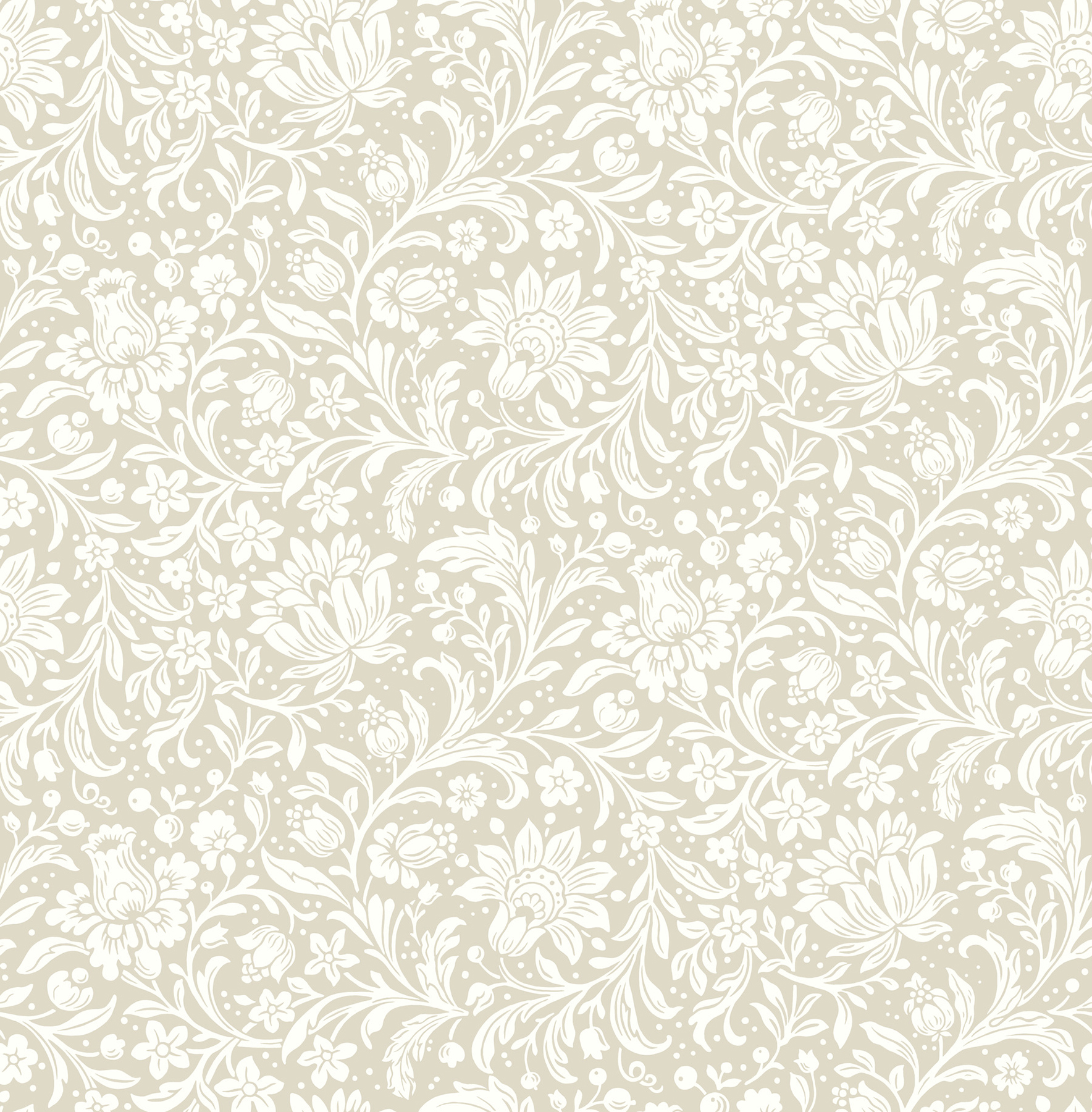 Hague Beige Floral Trail Wallpaper