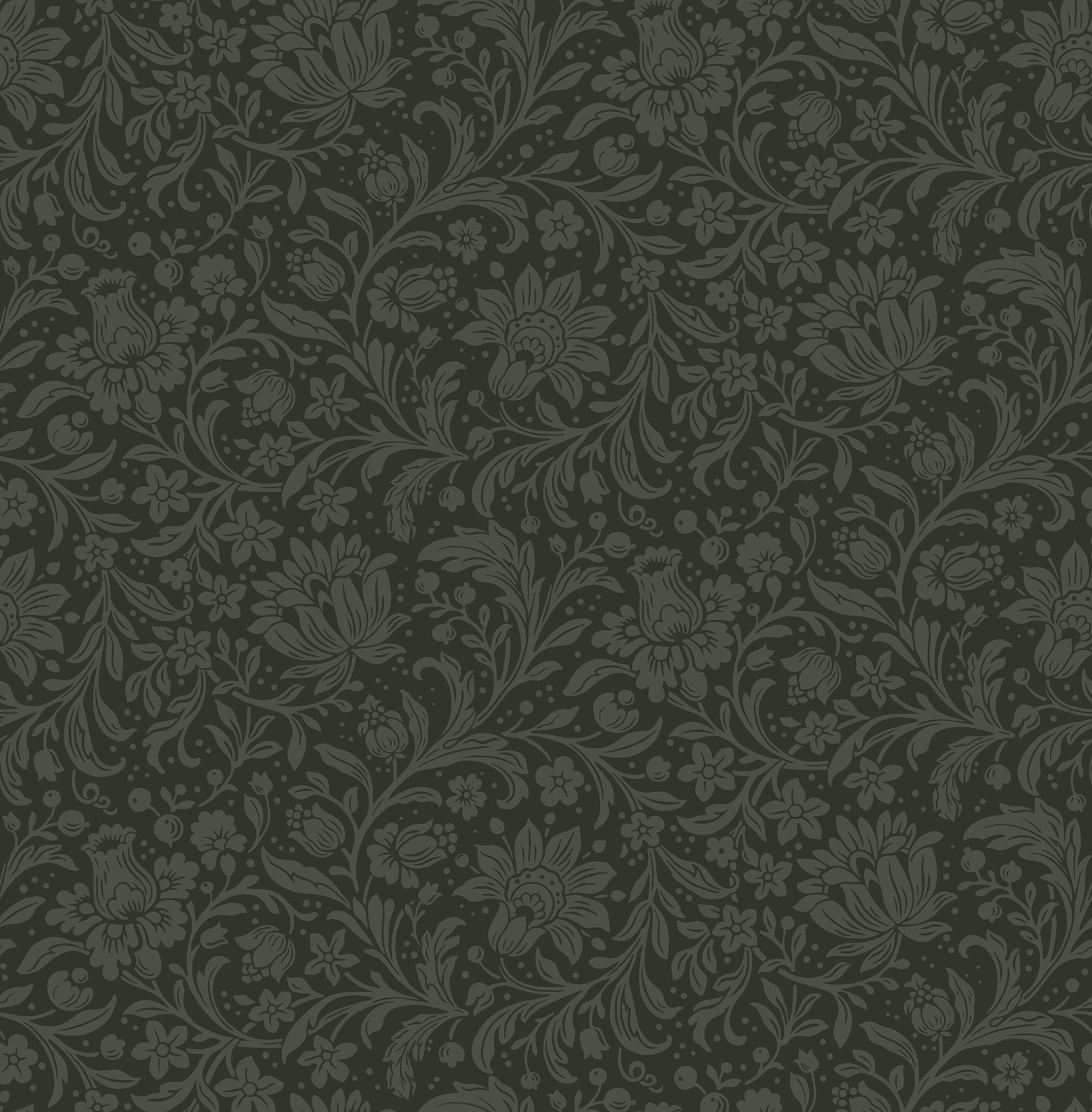 Hague Dark Green Floral Trail Wallpaper