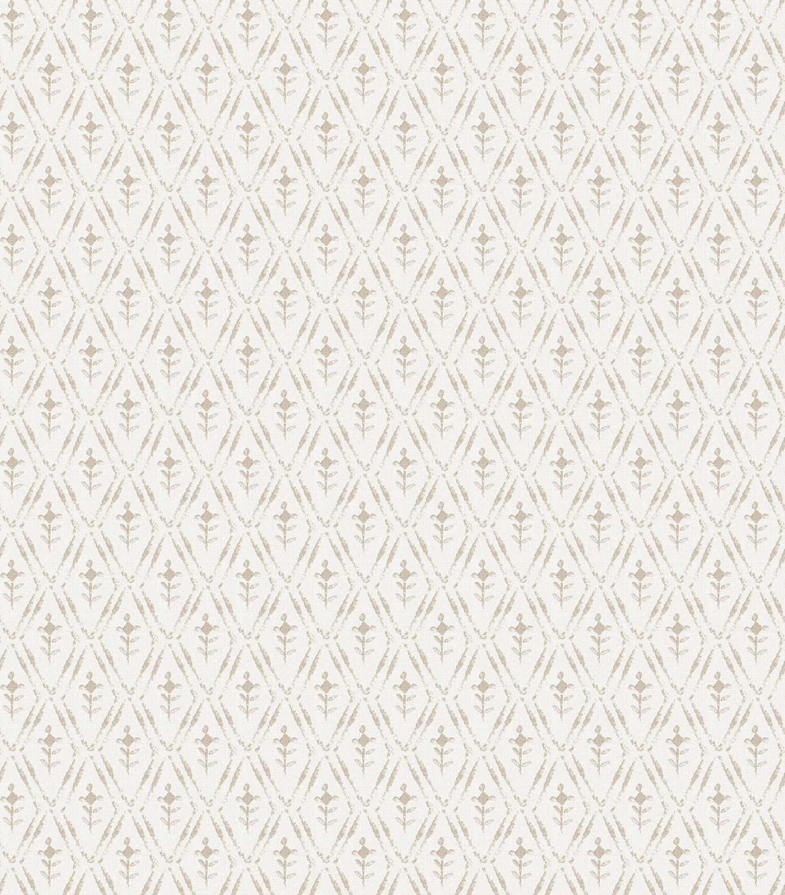 Tillie Taupe Diamond Floral Wallpaper