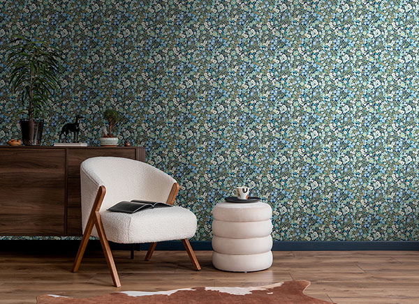 Flora Ditsy Blue Garden Wallpaper