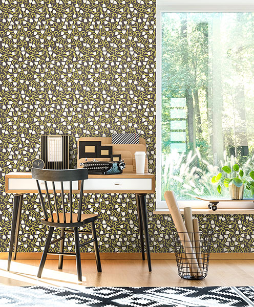 Aino Black Tiny Tulip Wallpaper