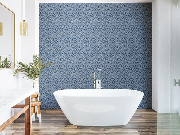 Elements Indigo Scribbled Arches Wallpaper