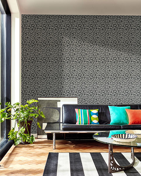 Elements Black Scribbled Arches Wallpaper