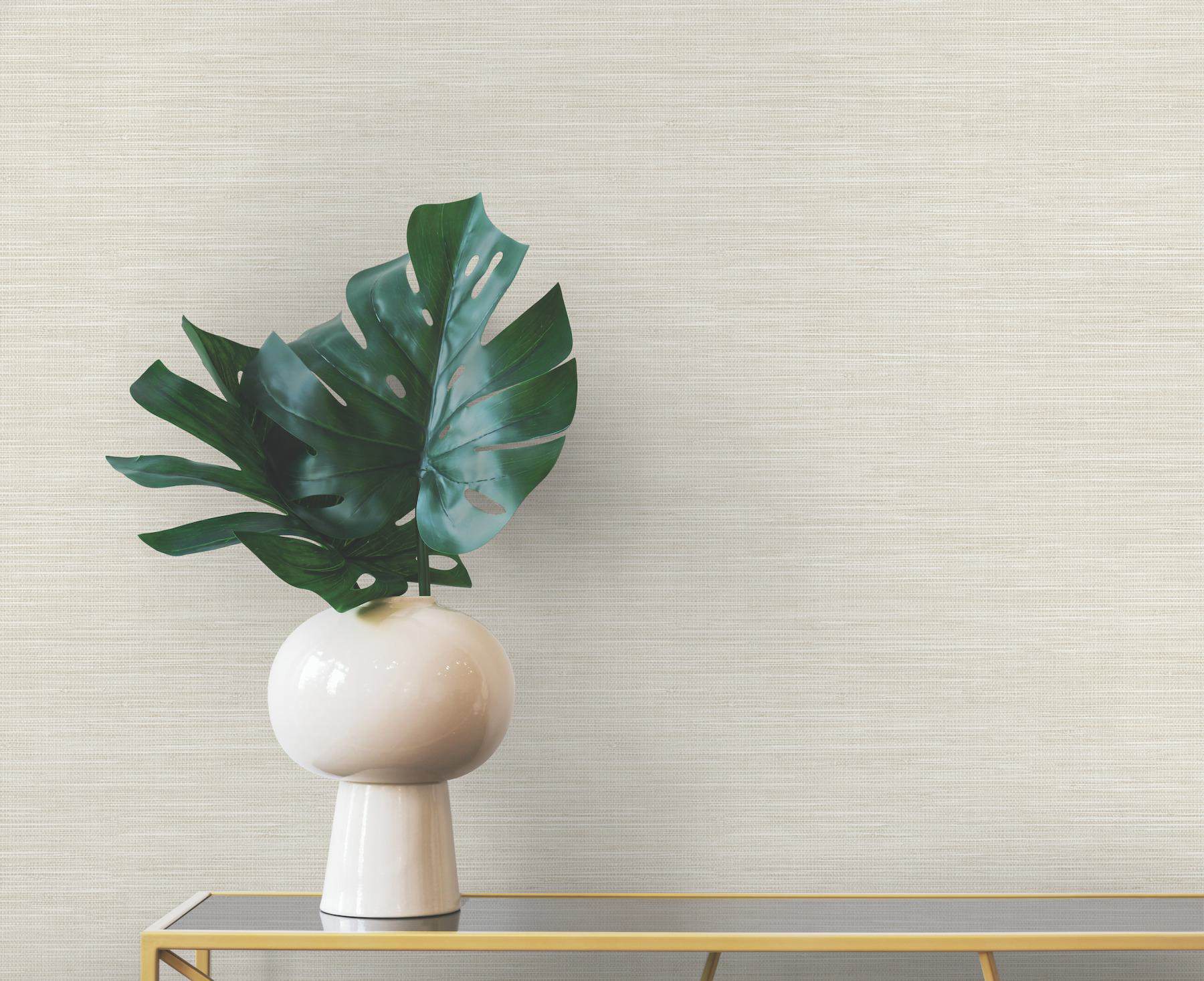 Winn Cream Faux Grasscloth Wallpaper