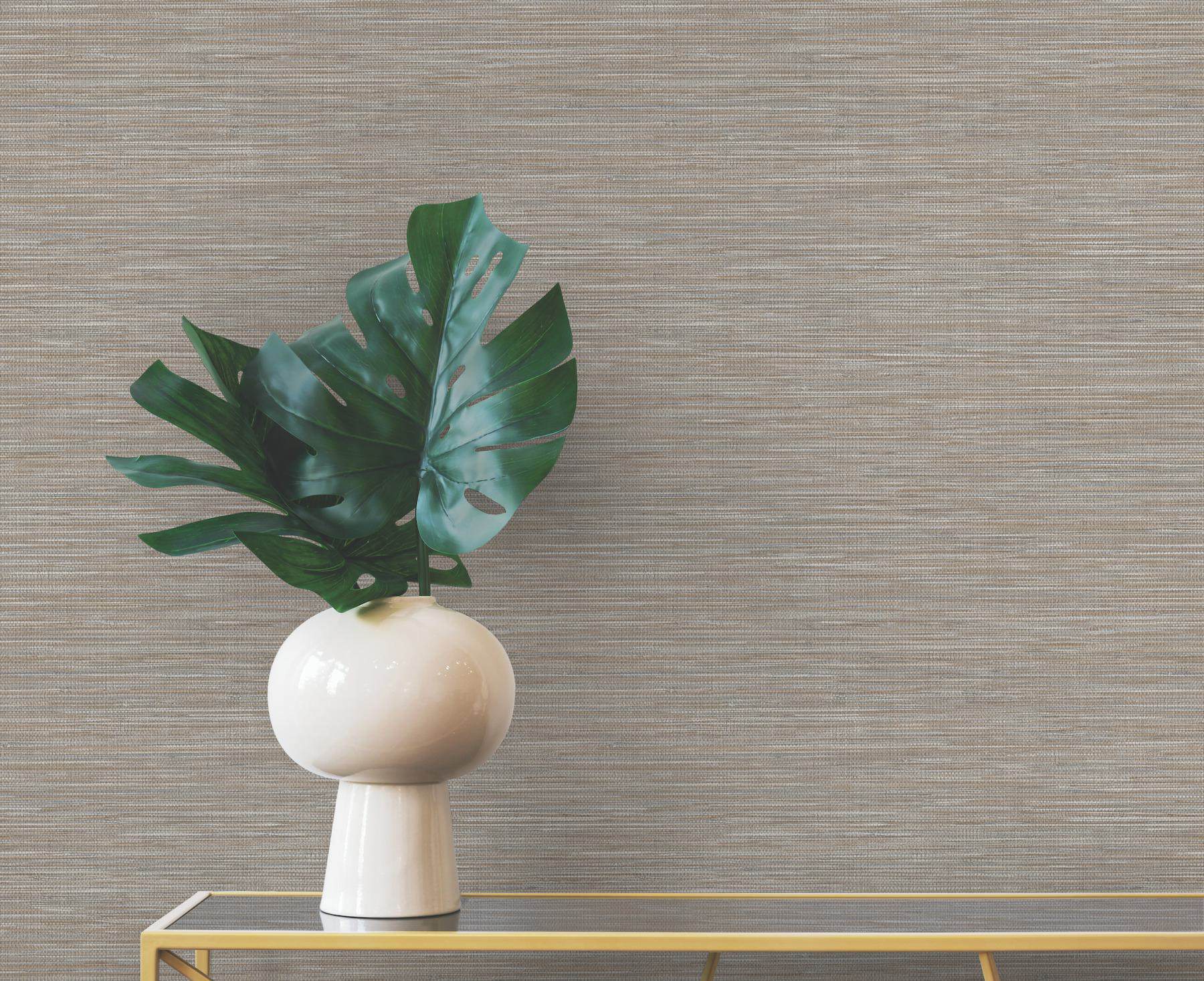 Winn Chestnut Faux Grasscloth Wallpaper