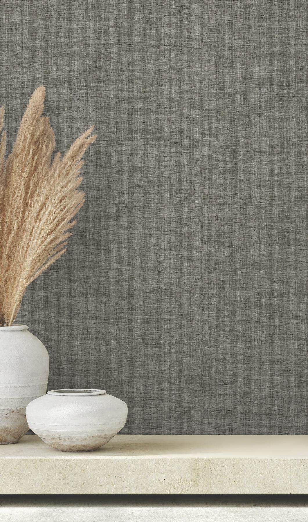 Clarkson Dark Grey Woven Wallpaper