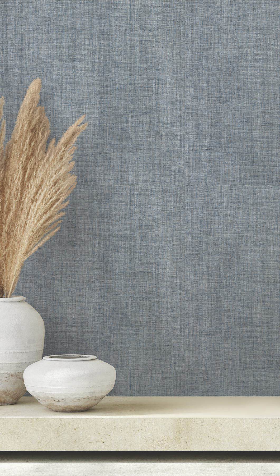 Clarkson Sky Blue Woven Wallpaper