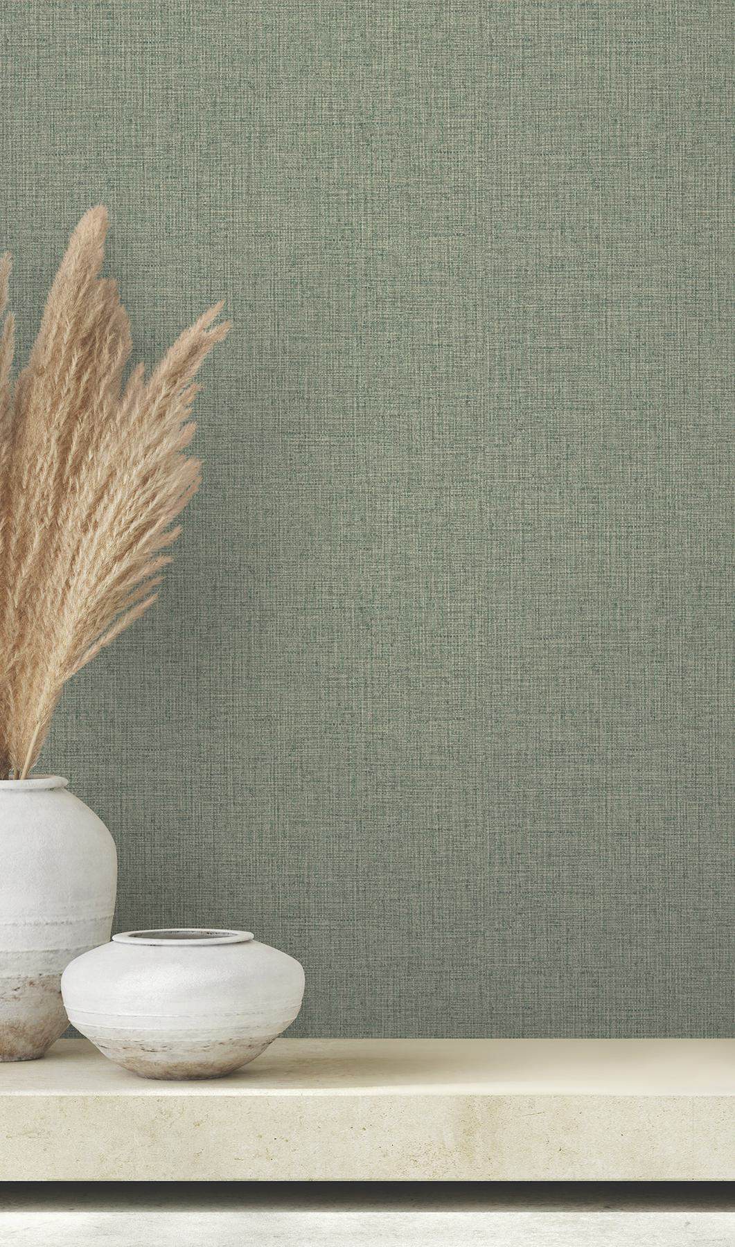 Clarkson Green Woven Wallpaper