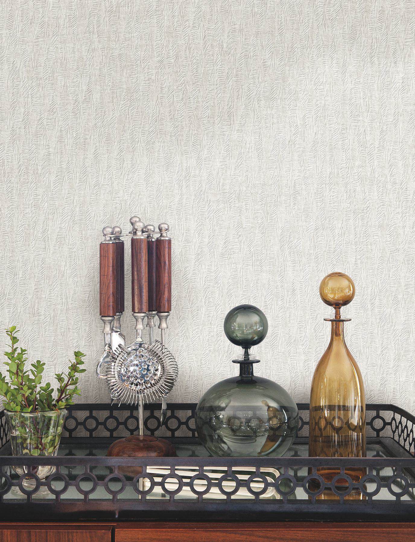 Bryson Ivory Feathered Texture Wallpaper