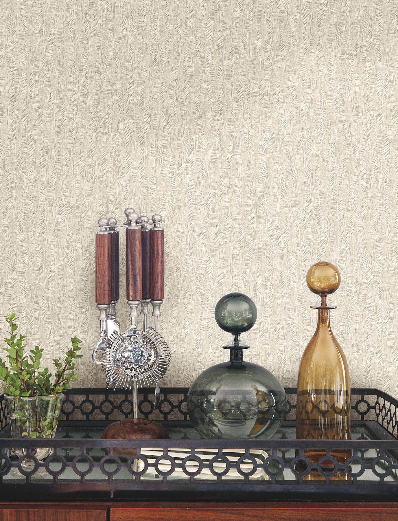 Bryson Taupe Feathered Texture Wallpaper