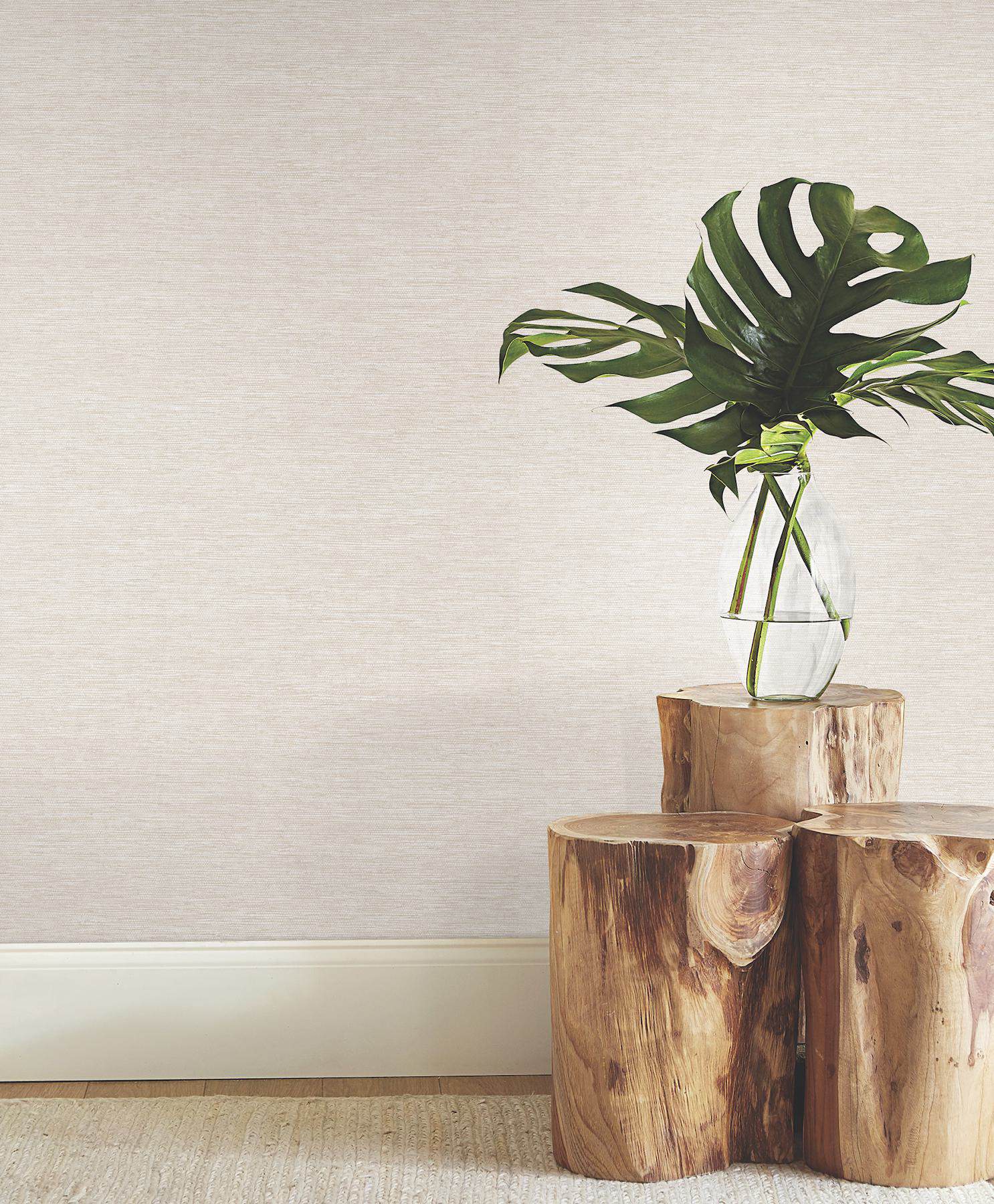 Mae Cream Faux Grasscloth Wallpaper